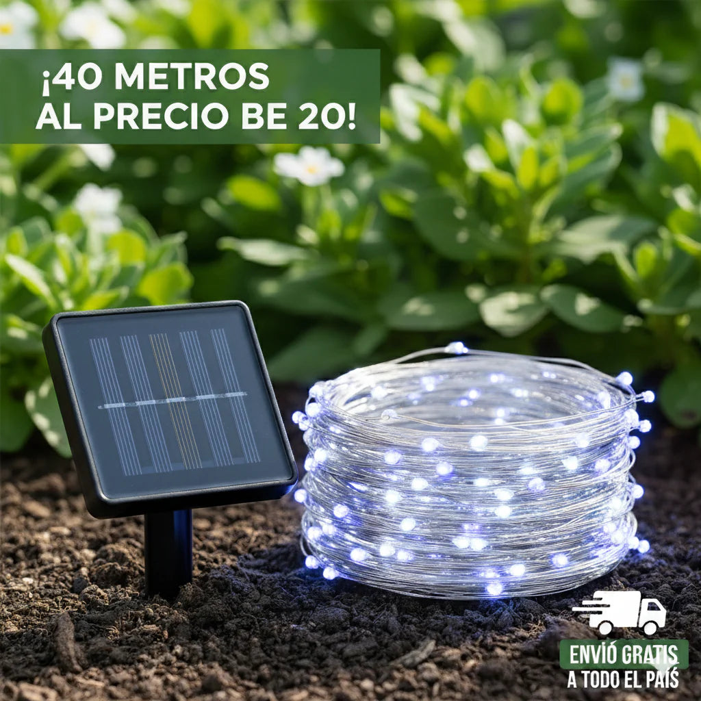 Luces Navidad con Panel Solar ✨|| Paga 20 metros, Lleva 40 Metros 🎄
