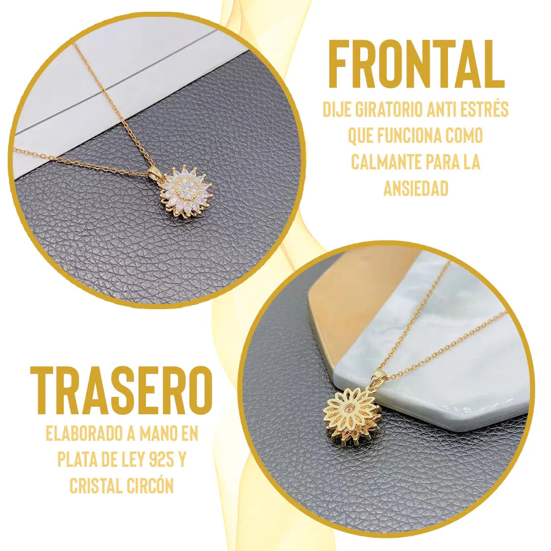 Collar Girasol+ Caja de regalo de lujo en forma de Corazón 💖+ Pack Especial Digital