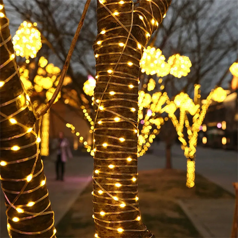 🎄LUCES LED 50Metros + PANEL SOLAR + CONTROL✨