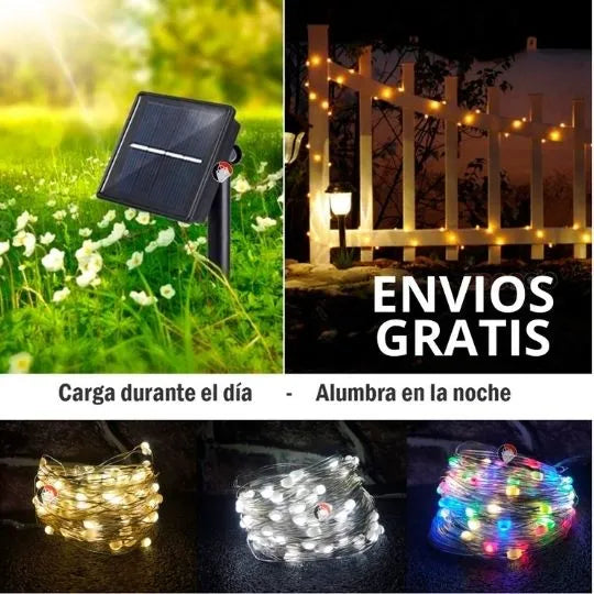 Luces Navidad con Panel Solar ✨|| Paga 20 metros, Lleva 40 Metros 🎄