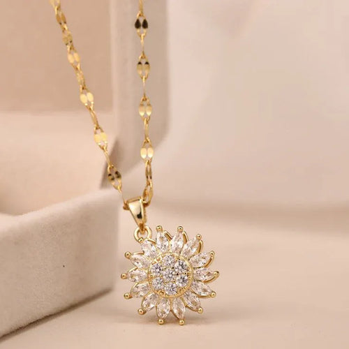 Collar Girasol+ Caja de regalo de lujo en forma de Corazón 💖+ Pack Especial Digital