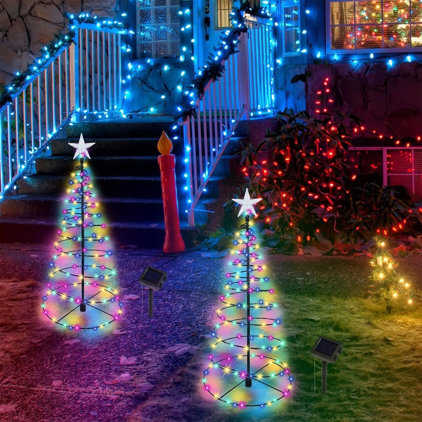 Árbol de Navidad para exterior con luz solar