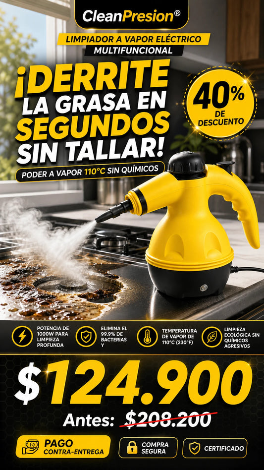 CleanPresion® Limpiador A Vapor Eléctrico Multifuncional