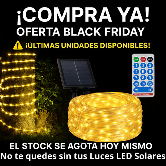 🎄LUCES LED 50Metros + PANEL SOLAR + CONTROL✨(PAGA 30 MT LLEVA 50 mt)