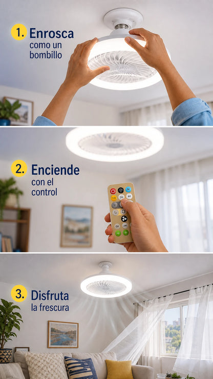 BreezeLight™ - Luz y ventilador en segundos, sin instalación