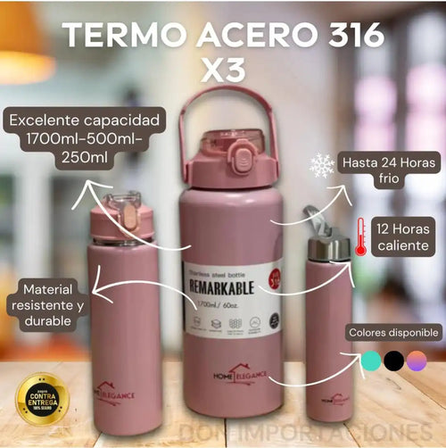 Trio de termos Acero Infinity