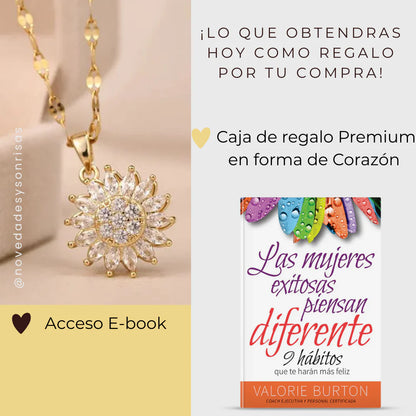 Collar Girasol Antiestrés+ Caja de regalo en forma de Corazón 💖+ Acceso E-Book