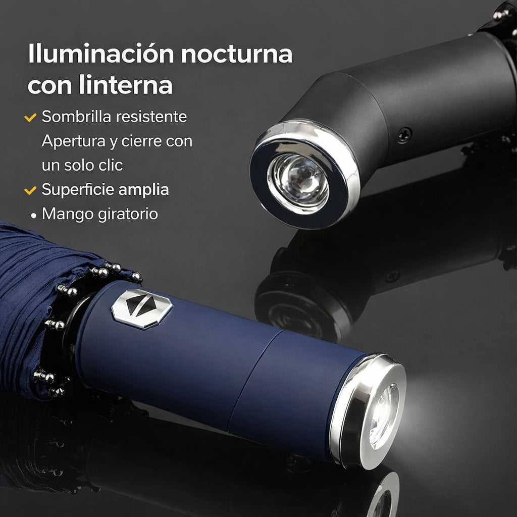 NOCTELUX™ SOMBRILLA AUTOMÁTICA CON LINTERNA