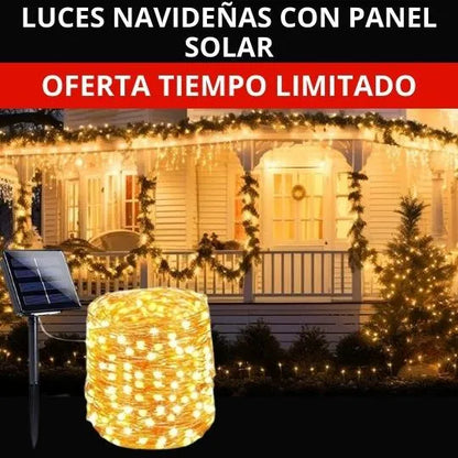 Luces Navidad con Panel Solar ✨|| Paga 20 metros, Lleva 40 Metros 🎄