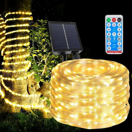 🎄LUCES LED 50Metros + PANEL SOLAR + CONTROL✨