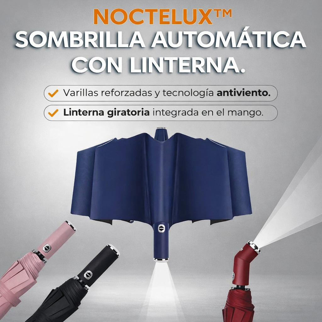 NOCTELUX™ SOMBRILLA AUTOMÁTICA CON LINTERNA